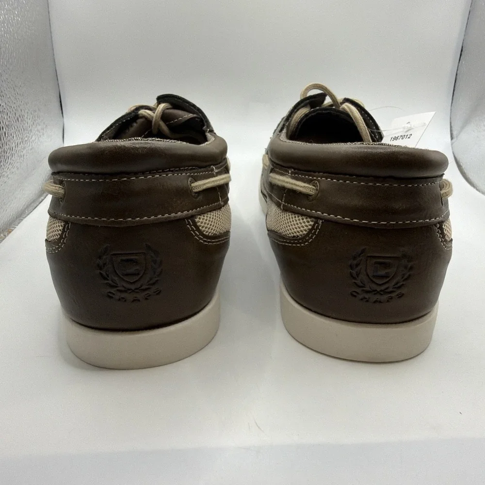 Chaps Memory Foam Comfort Flexible Boat Shoes Brown Lace Up Size 10